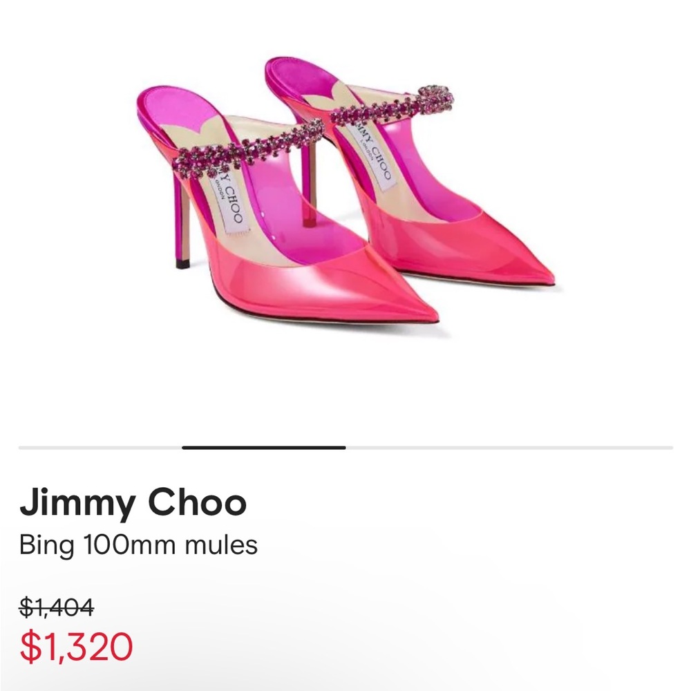 Jimmy Choo Pink Bing PVC Heels size 7